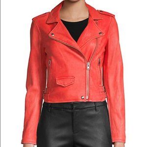 IRO Ashville Distressed Leather Biker Jacket  NWOT